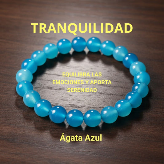 Pulsera de Ágata Azul – Paz y Comunicación